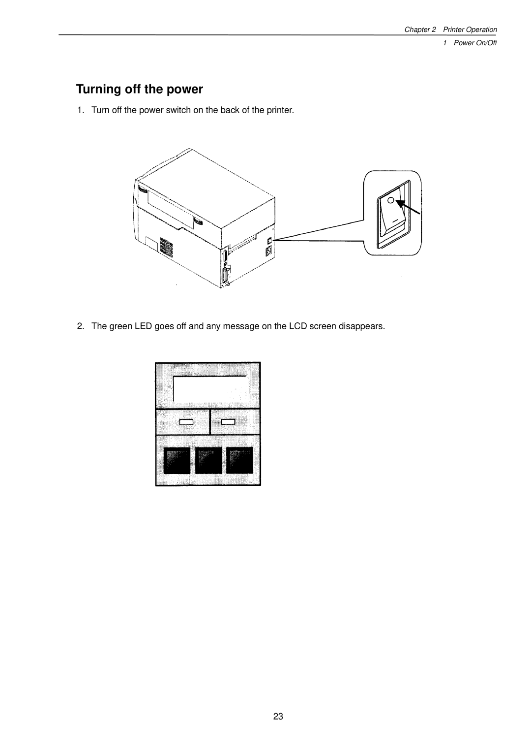 Citizen Systems CLP-7201e user manual Turning off the power 