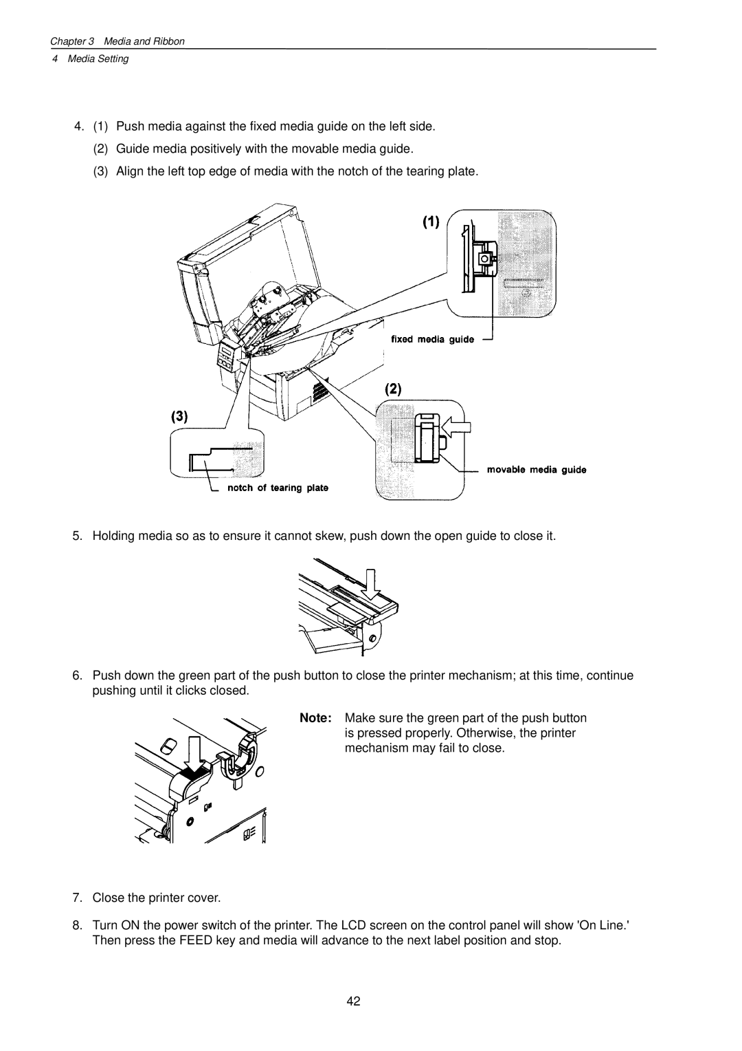 Citizen Systems CLP-7201e user manual Media and Ribbon Media Setting 