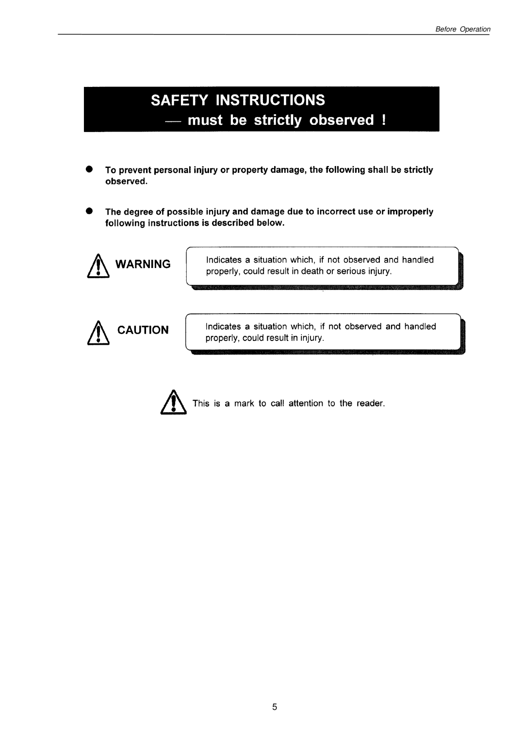 Citizen Systems CLP-7201e user manual Before Operation 