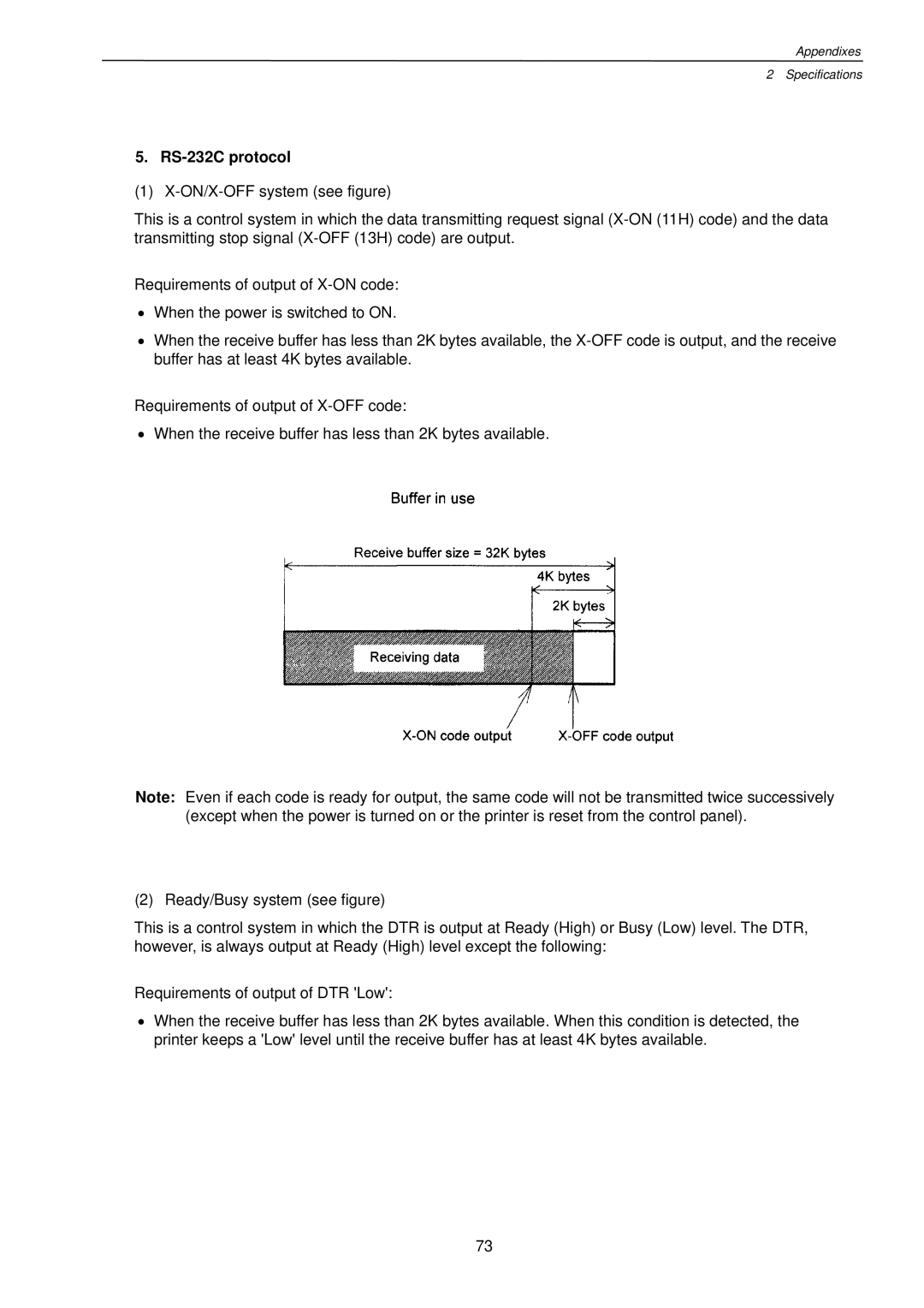 Citizen Systems CLP-7201e user manual RS-232C protocol 