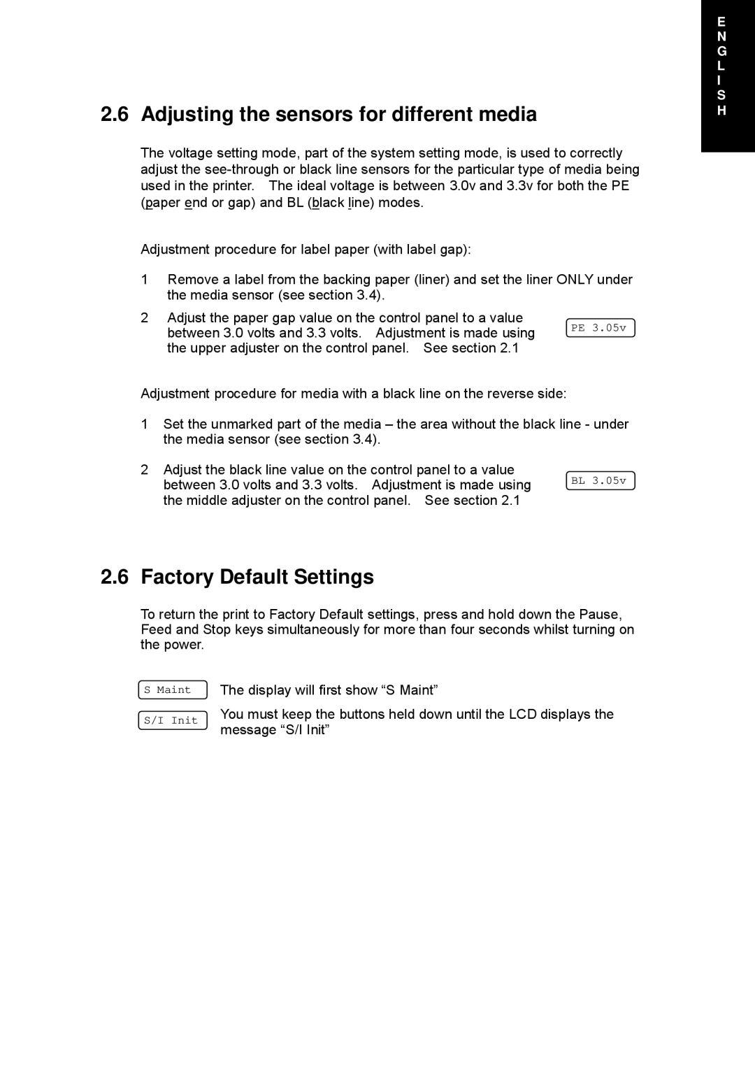 Citizen Systems CLP 1001, CPL 2001, CLP 6001, CPL 6002, CPL 6401, CPL 7201e, CPL 7202e, CLP 7202e Factory Default Settings 