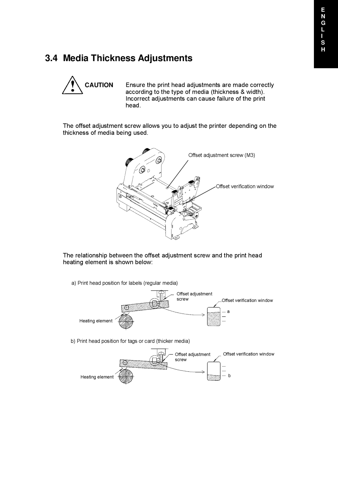 Citizen Systems CLP 1001, CPL 2001, CLP 6001, CPL 6002, CPL 6401, CPL 7201e, CPL 7202e Media Thickness Adjustments 