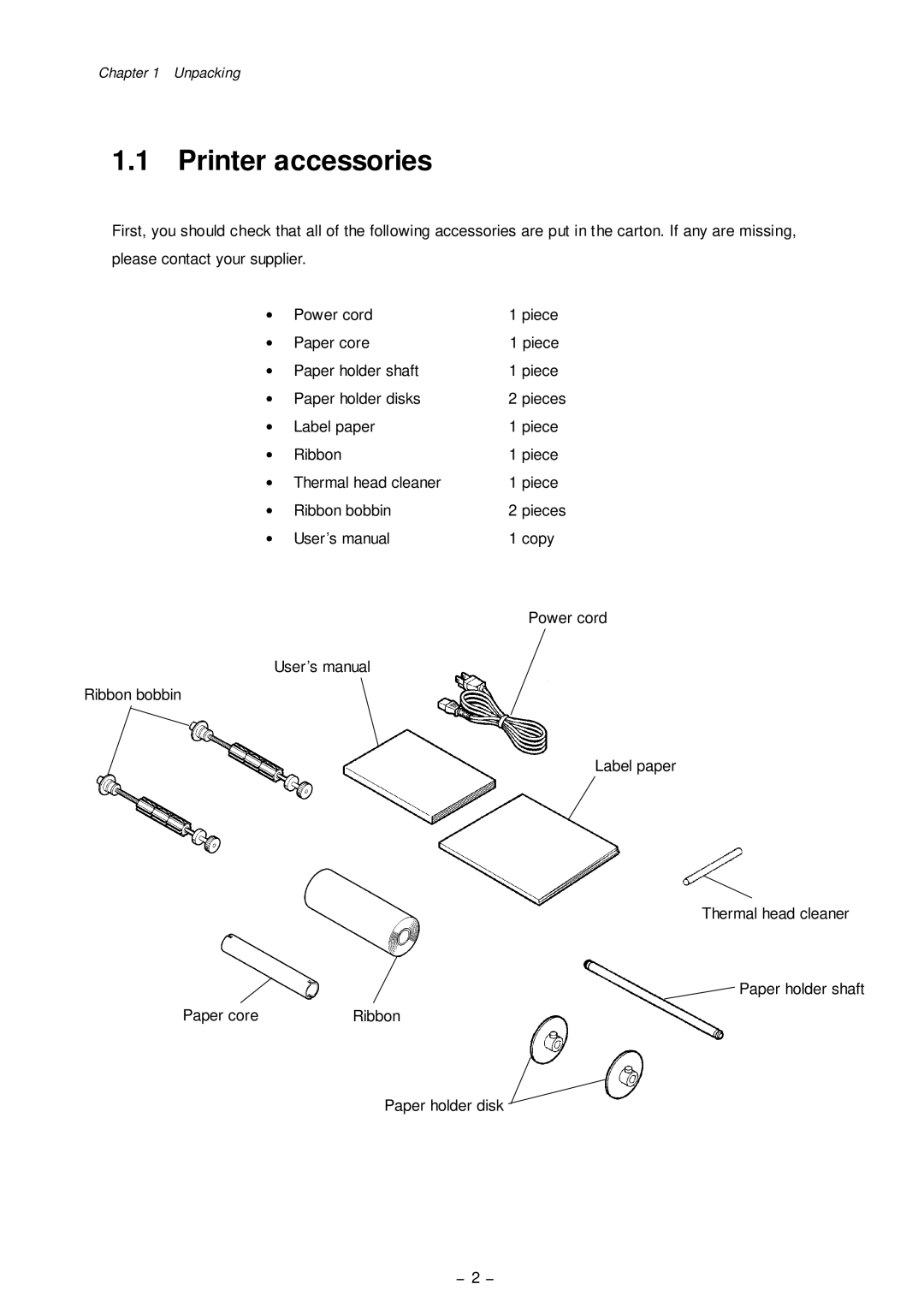 Citizen Systems CLP-8301 user manual Printer accessories 