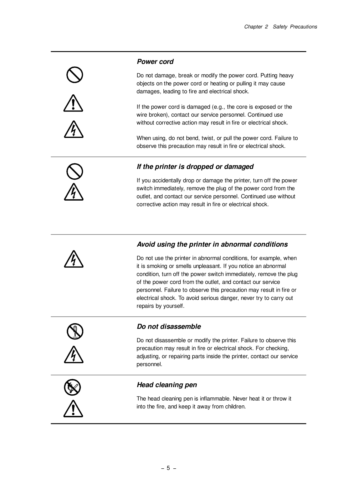 Citizen Systems CLP-8301 user manual Power cord 