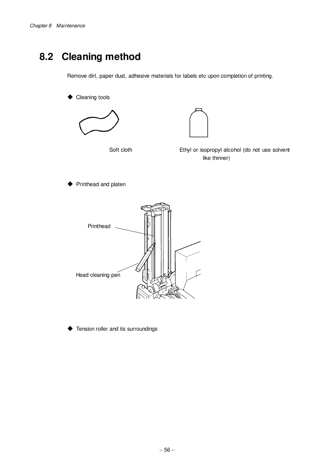 Citizen Systems CLP-8301 user manual Cleaning method 