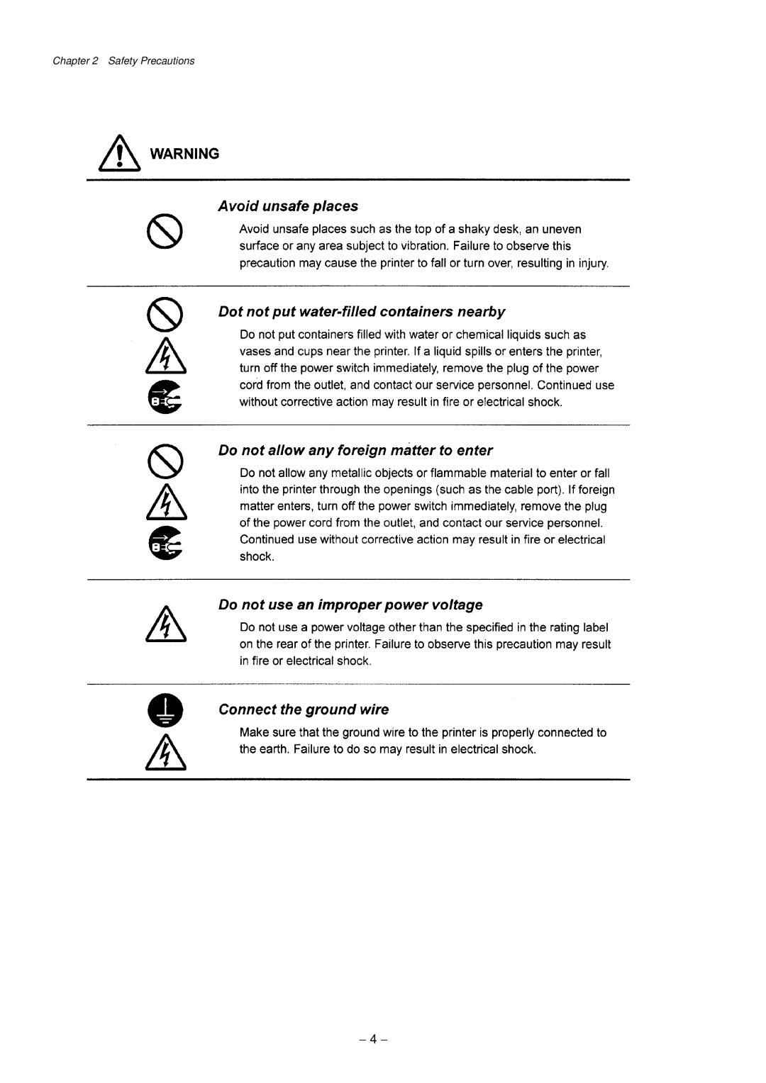 Citizen Systems CLP-9301, CLP-9001 user manual 4 