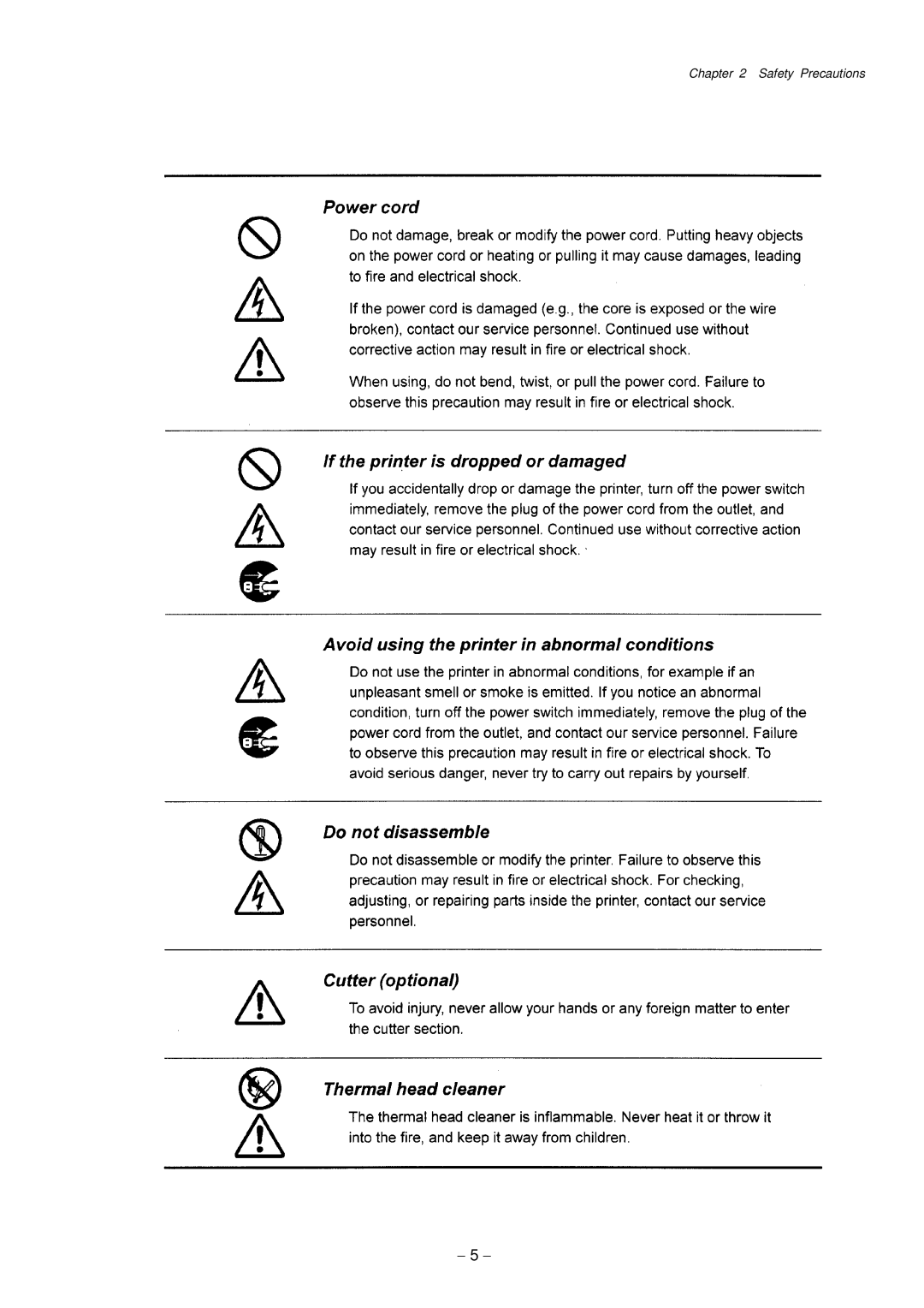 Citizen Systems CLP-9001, CLP-9301 user manual 5 