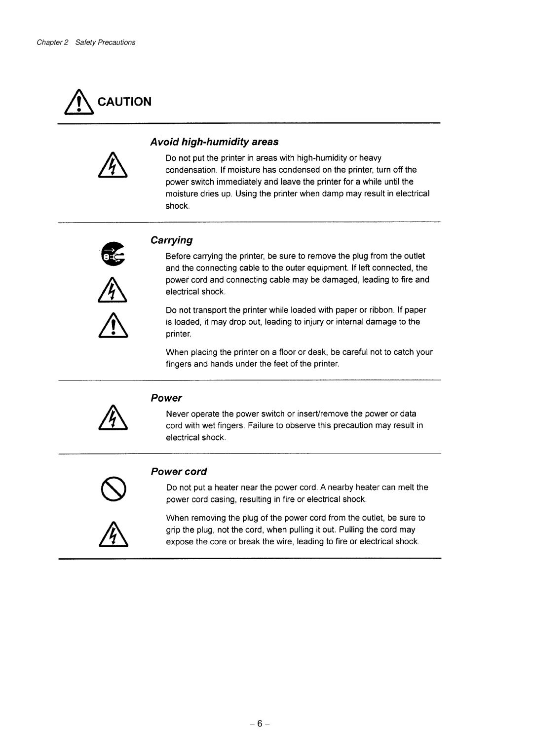 Citizen Systems CLP-9301, CLP-9001 user manual 6 