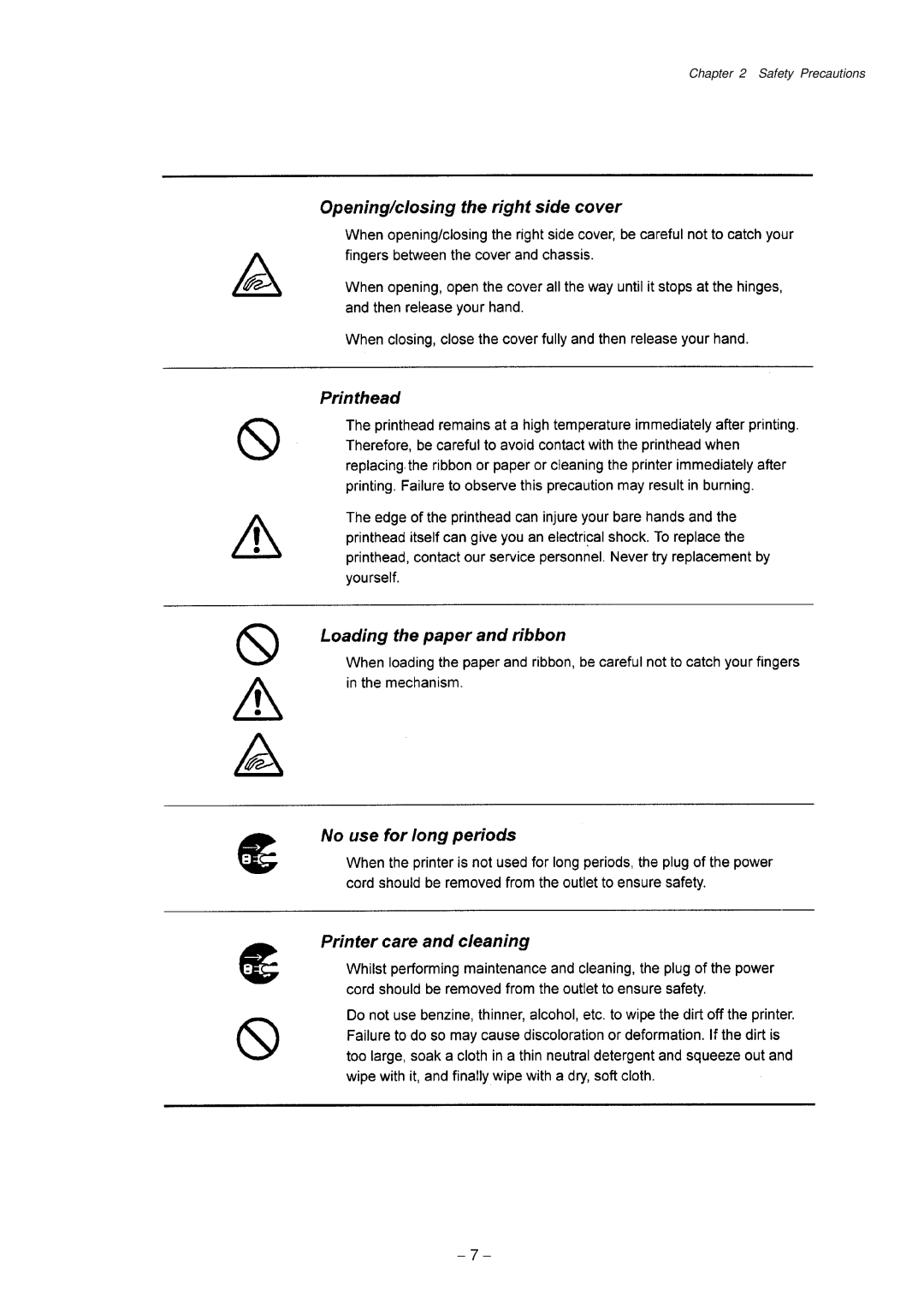 Citizen Systems CLP-9001, CLP-9301 user manual 7 