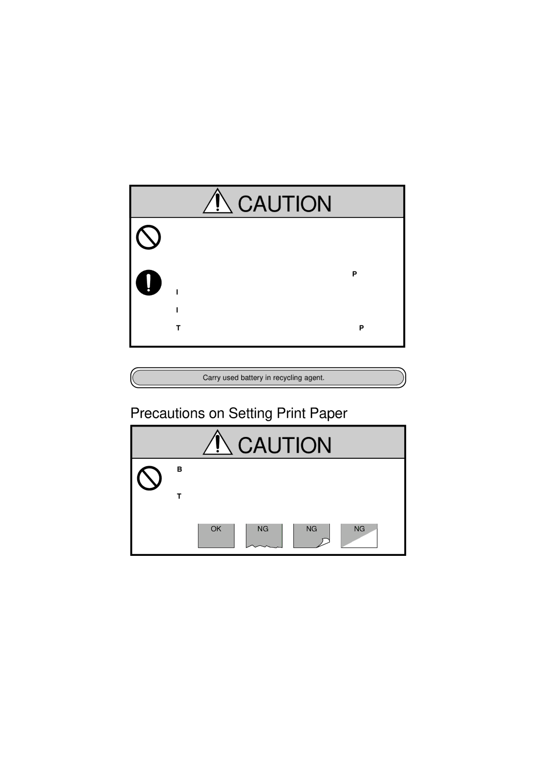 Citizen Systems CMP-10 manual Precautions on Setting Print Paper 