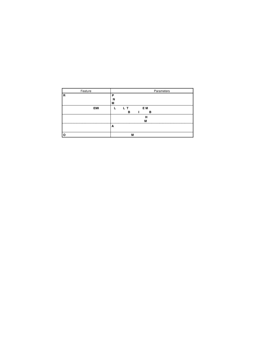 Citizen Systems CMP-10 manual Feature Parameters 