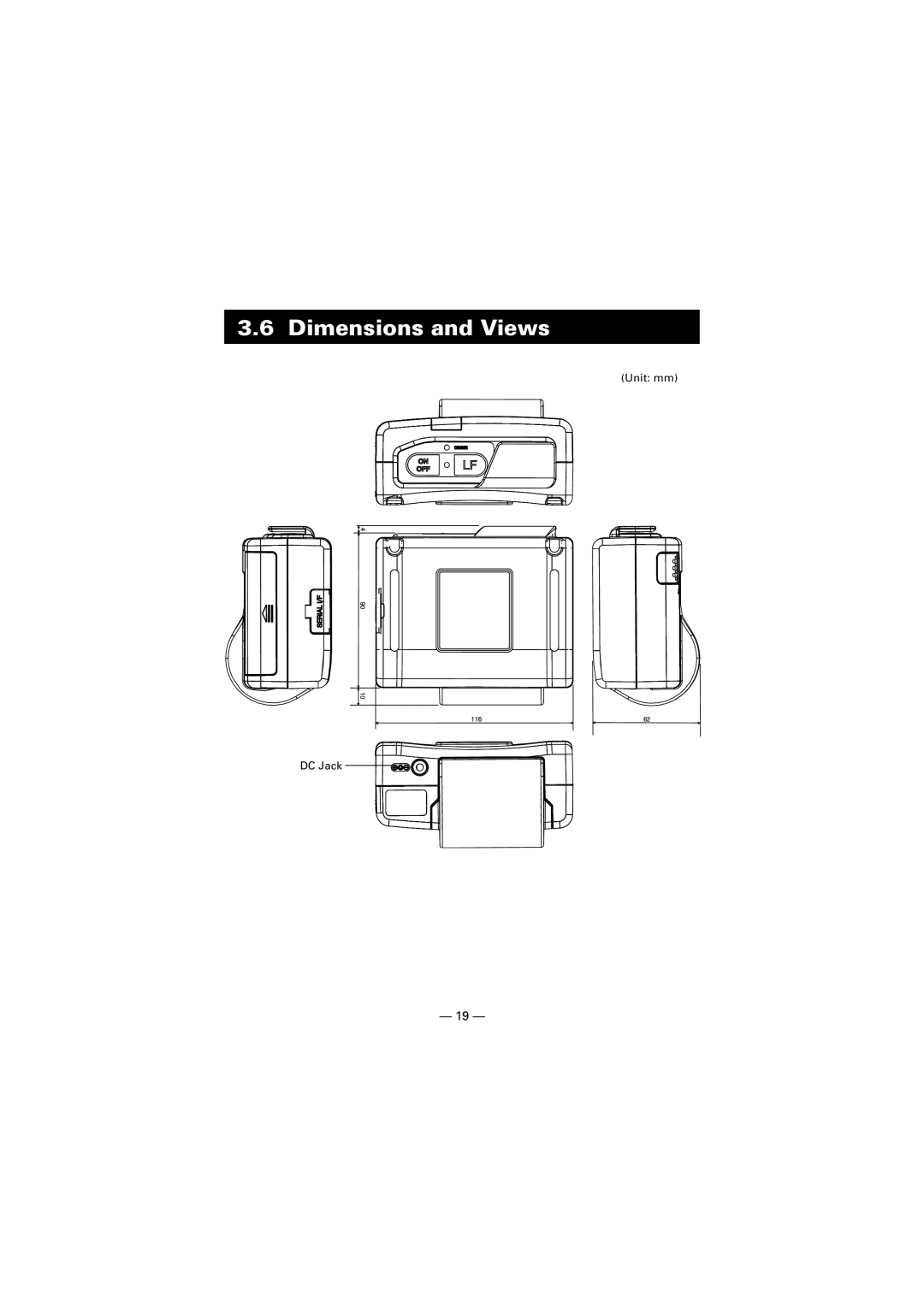 Citizen Systems CMP-10 manual Dimensions and Views 