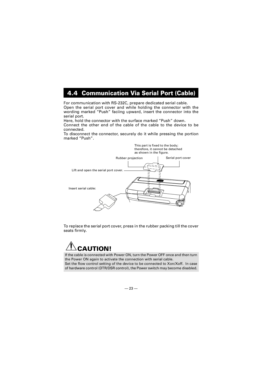 Citizen Systems CMP-10 manual Communication Via Serial Port Cable 