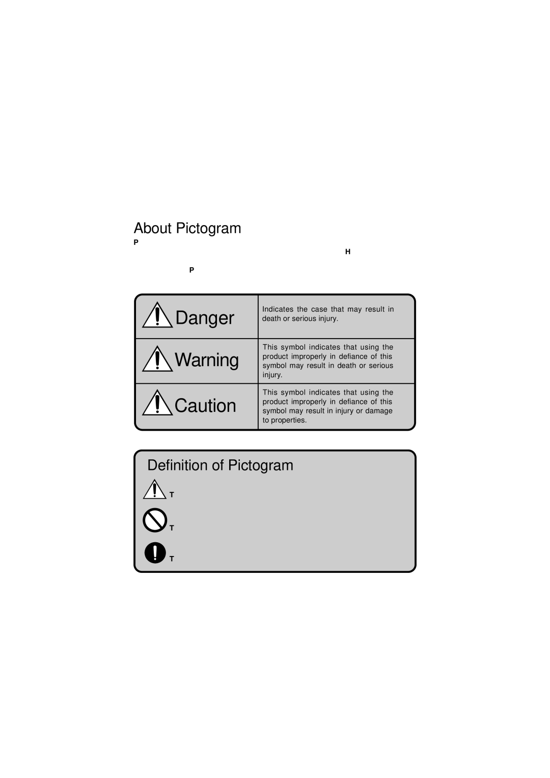 Citizen Systems CMP-10 manual About Pictogram, Definition of Pictogram 