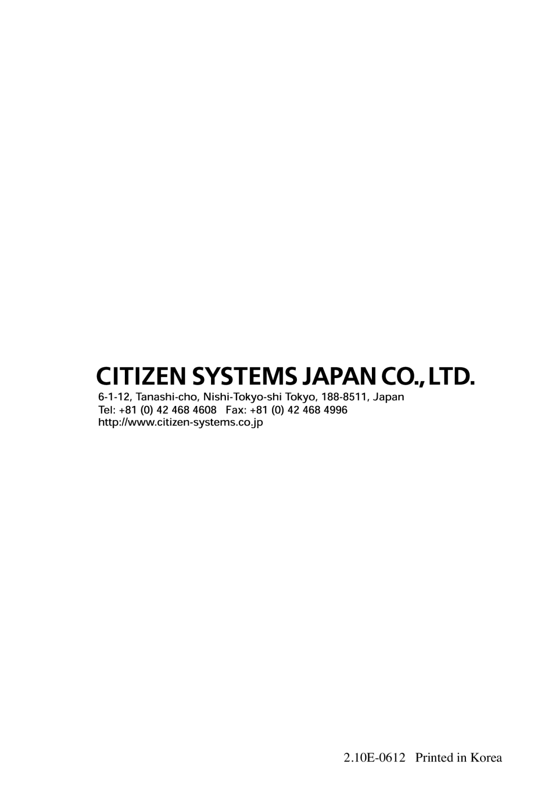 Citizen Systems CMP-10BT user manual 