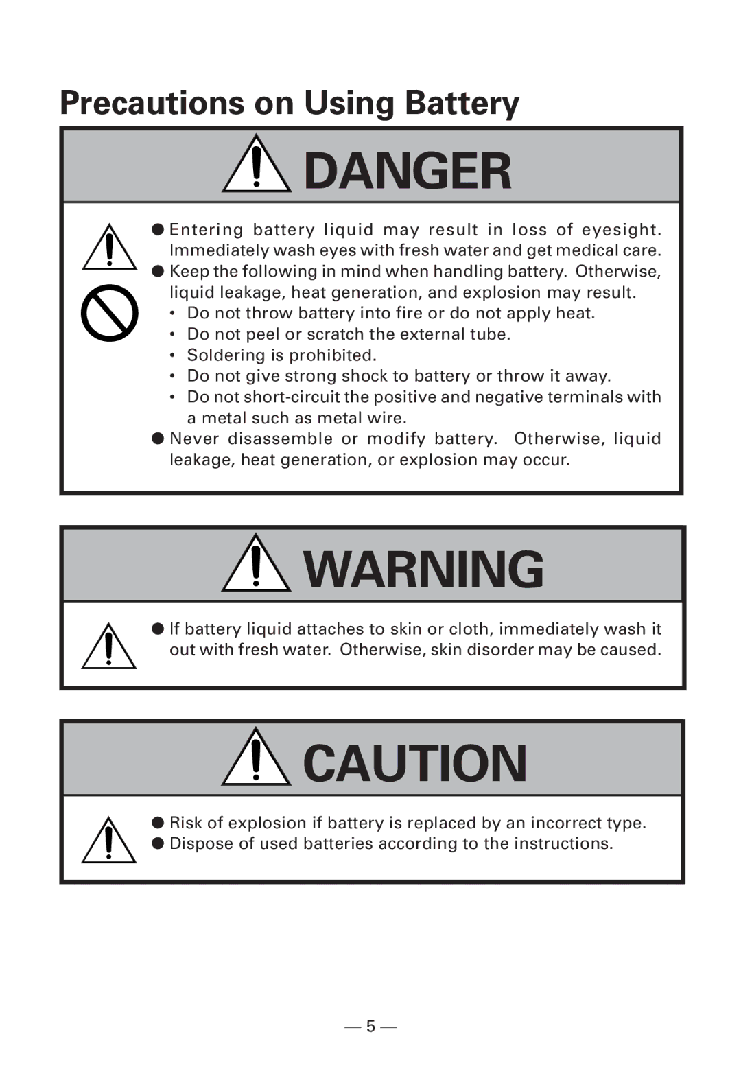 Citizen Systems CMP-10BT user manual Precautions on Using Battery 