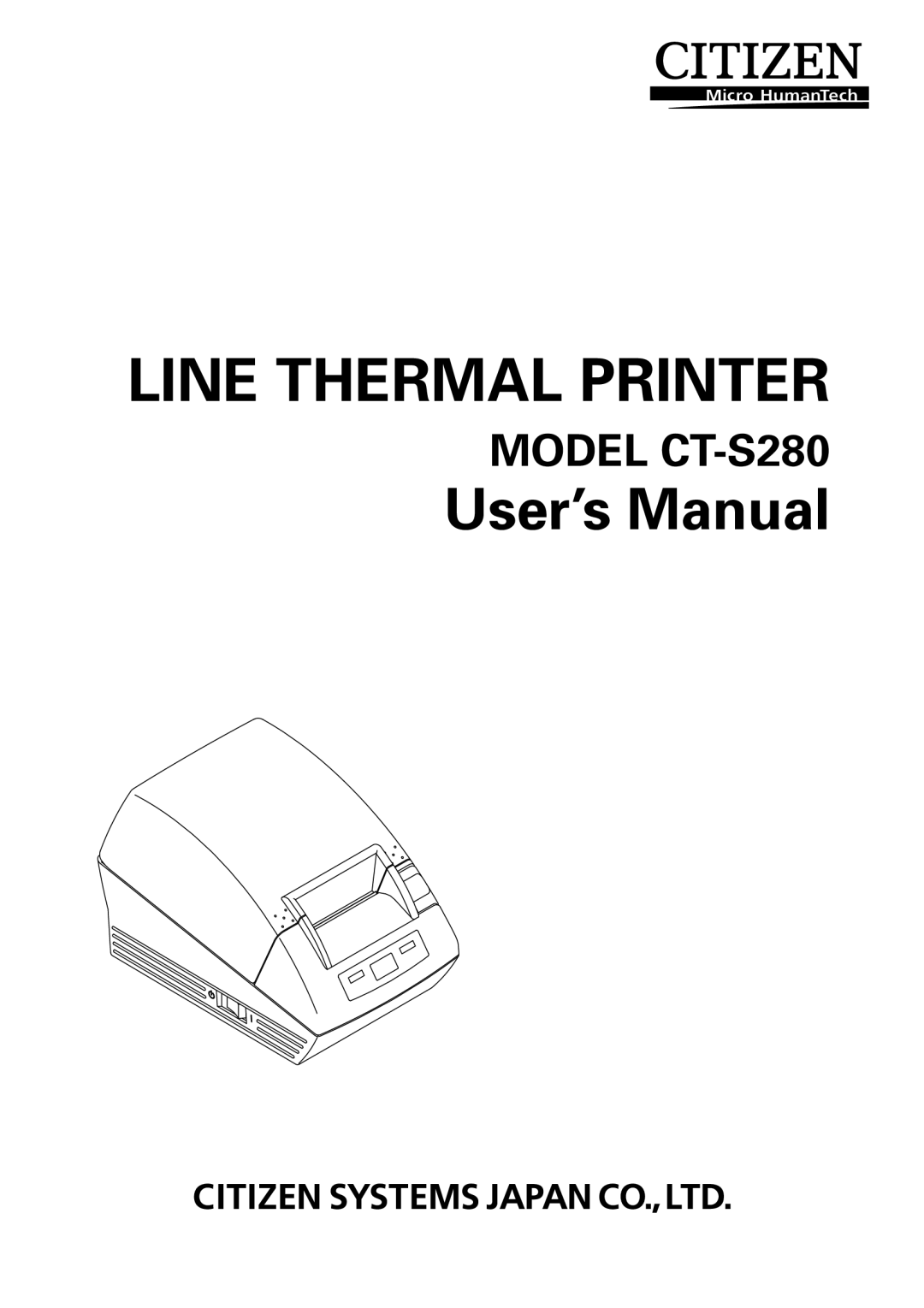 Citizen Systems CT-S280 user manual Line Thermal Printer 