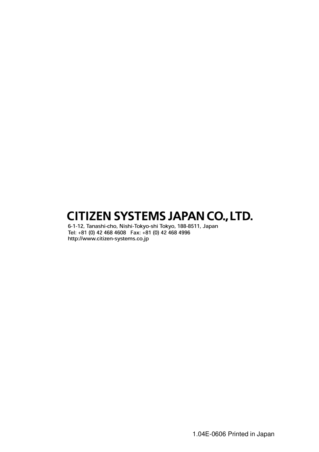 Citizen Systems CT-S280 user manual 