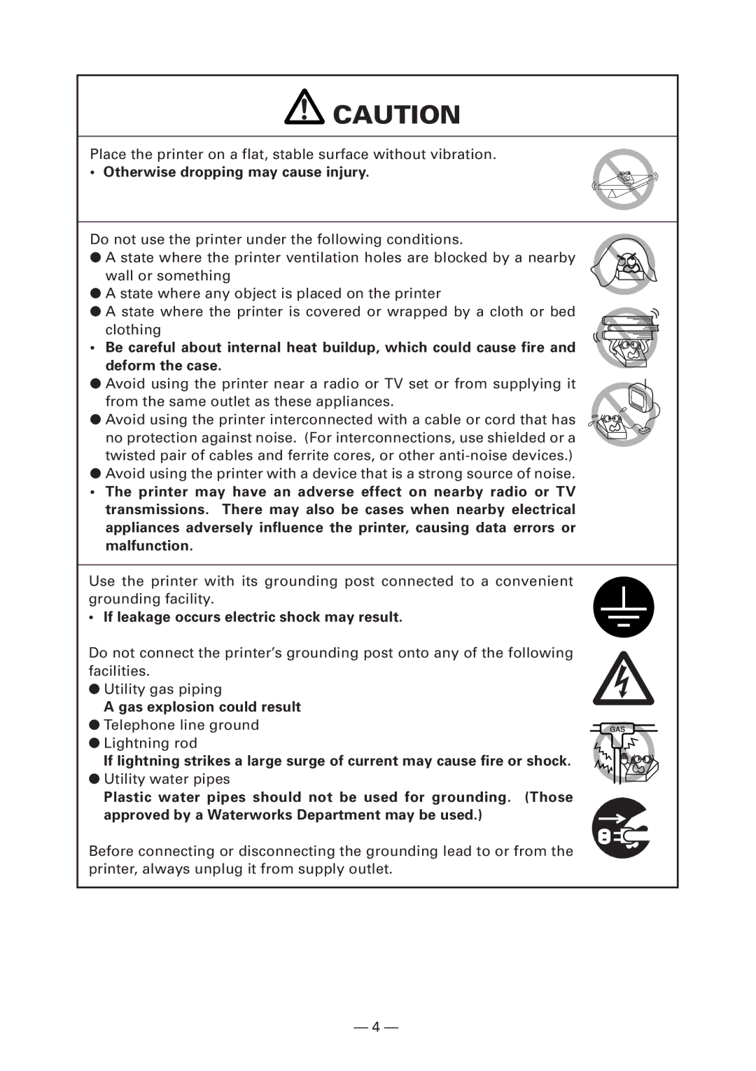 Citizen Systems CT-S280 user manual Gas explosion could result 