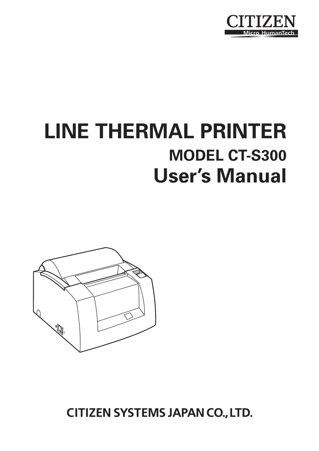 Citizen Systems CT-S300 user manual Line Thermal Printer 