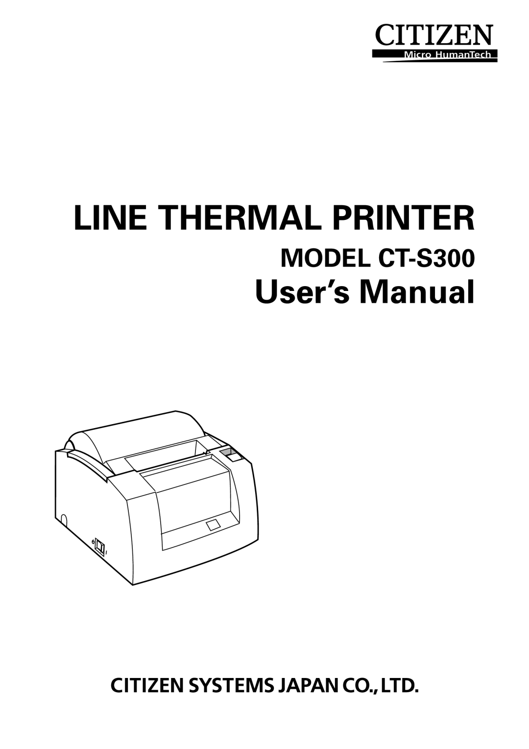 Citizen Systems CT-S300 user manual Line Thermal Printer 