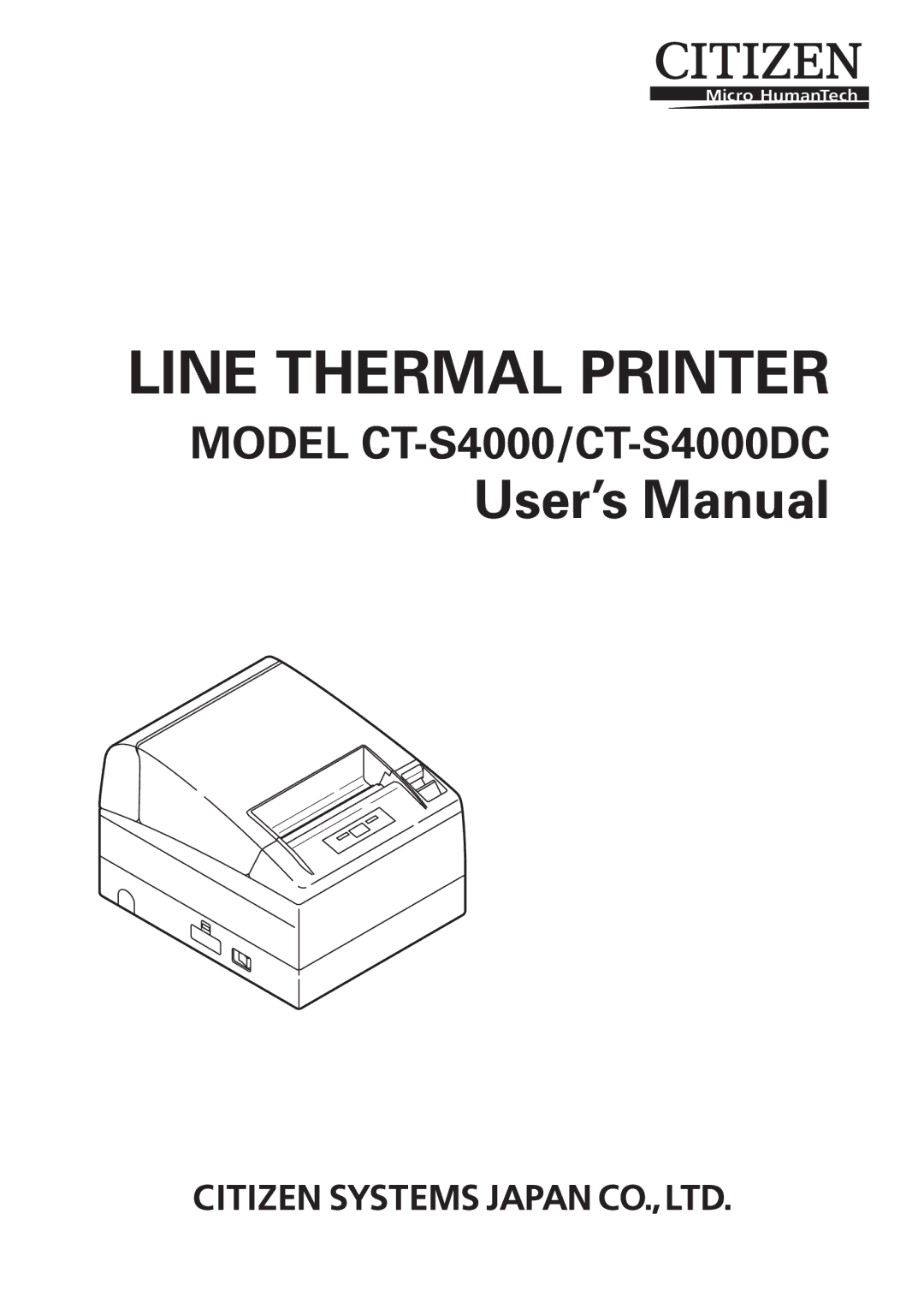 Citizen Systems CT-S4000DC user manual Line Thermal Printer 