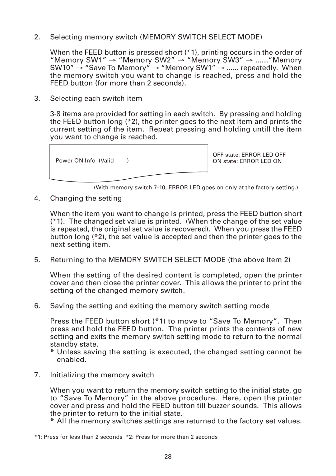 Citizen Systems CT-S4000DC user manual Power on Info Valid 