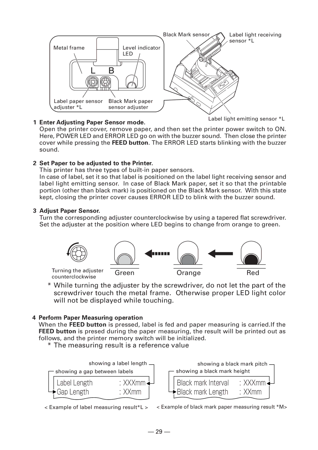 Citizen Systems CT-S4000M Enter Adjusting Paper Sensor mode, Set Paper to be adjusted to the Printer, Adjust Paper Sensor 