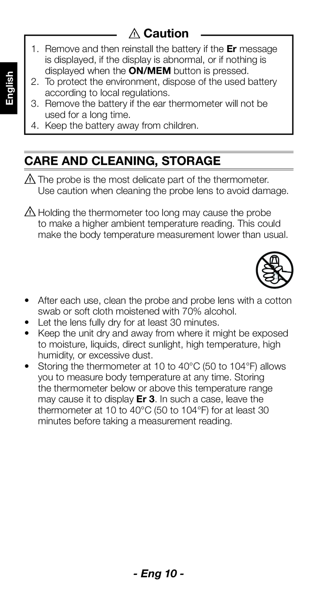 Citizen Systems CT830 instruction manual Care and CLEANING, Storage 