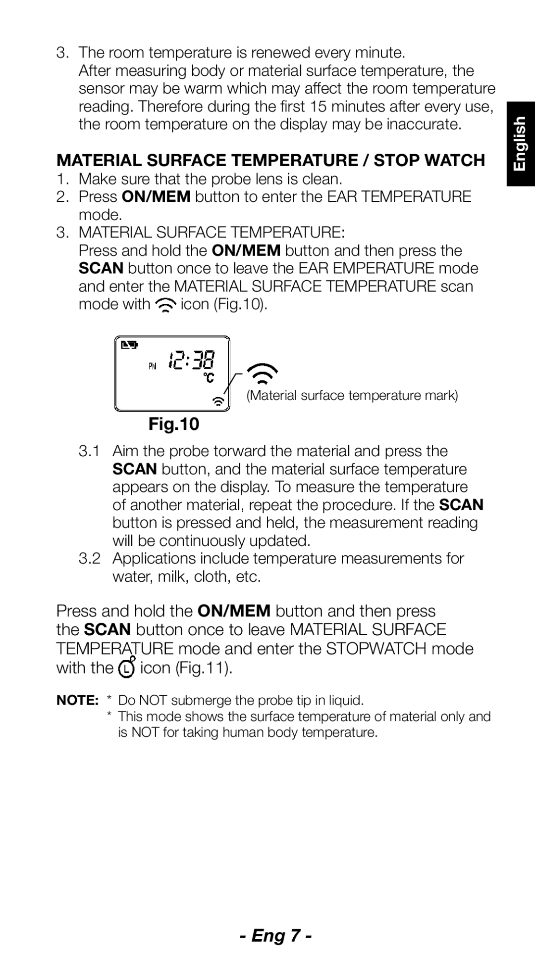 Citizen Systems CT830 Room temperature is renewed every minute, Material Surface Temperature / Stop Watch 