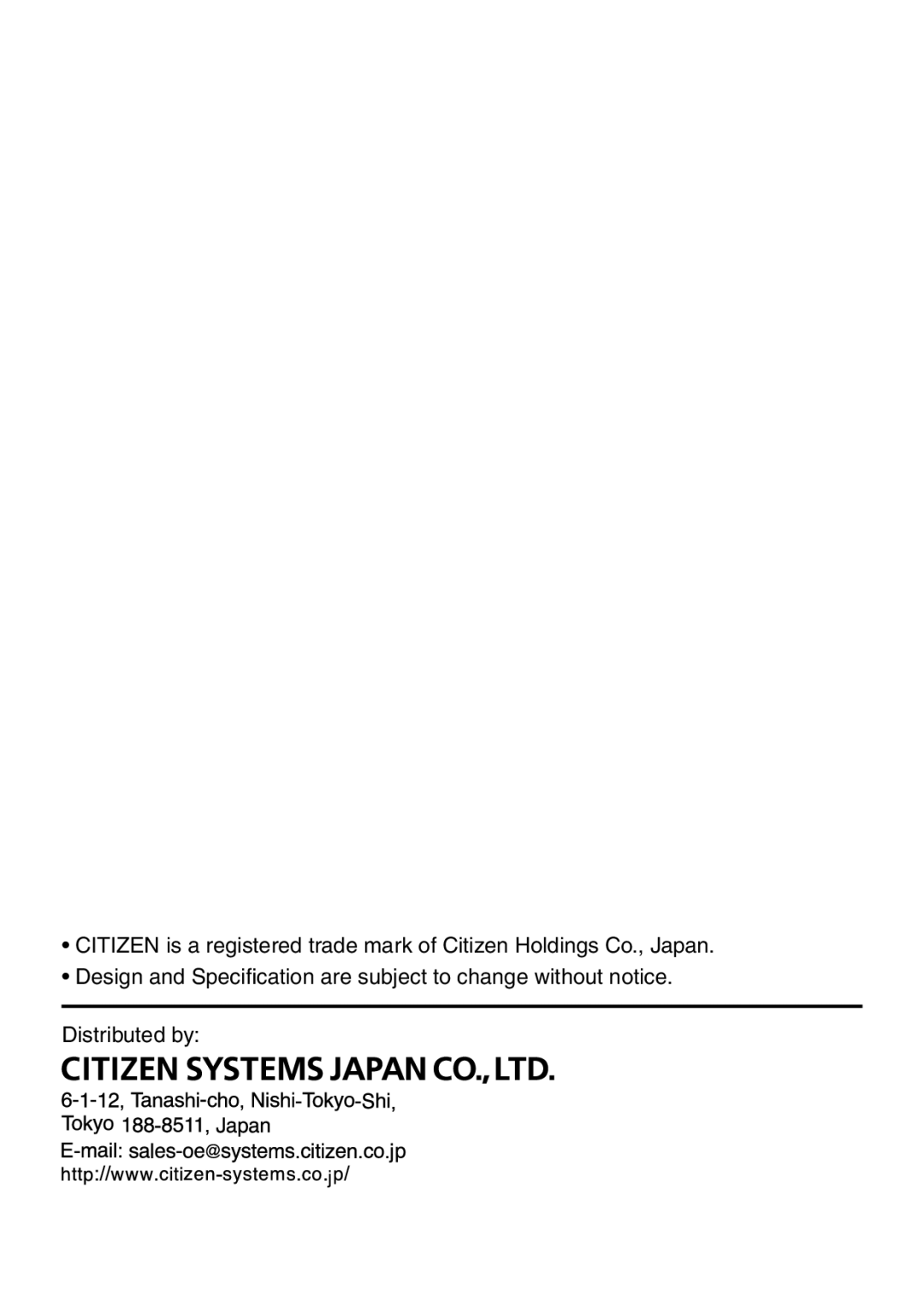 Citizen Systems CTD 504 instruction manual 