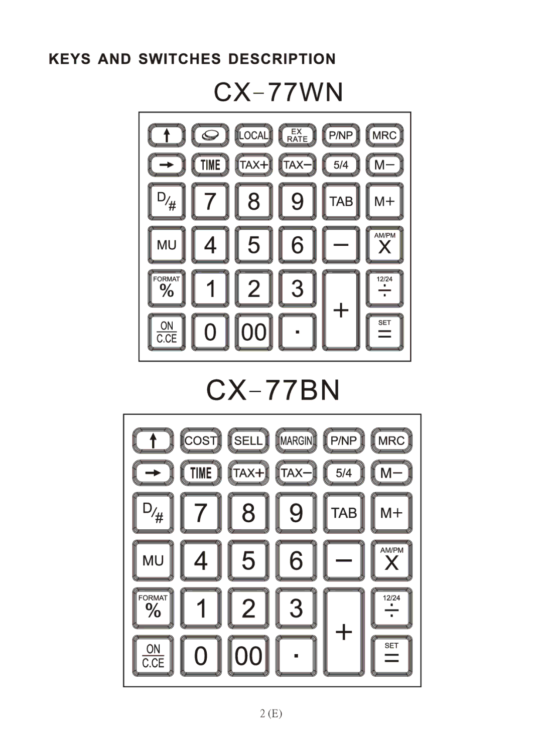 Citizen Systems cx-77wn/bn manual 