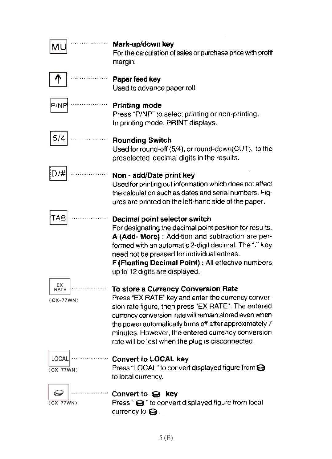 Citizen Systems cx-77wn/bn manual 