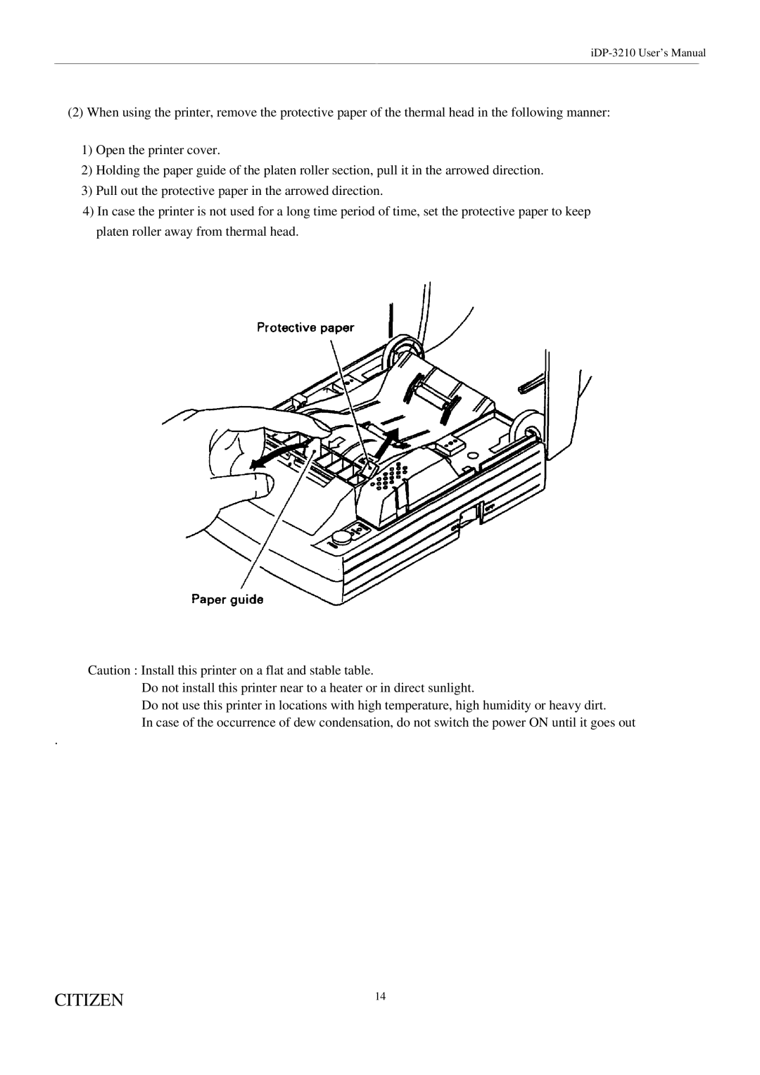 Citizen Systems iDP-3210 user manual Citizen 