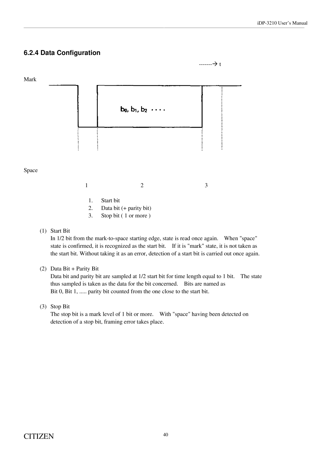 Citizen Systems iDP-3210 user manual Data Configuration 