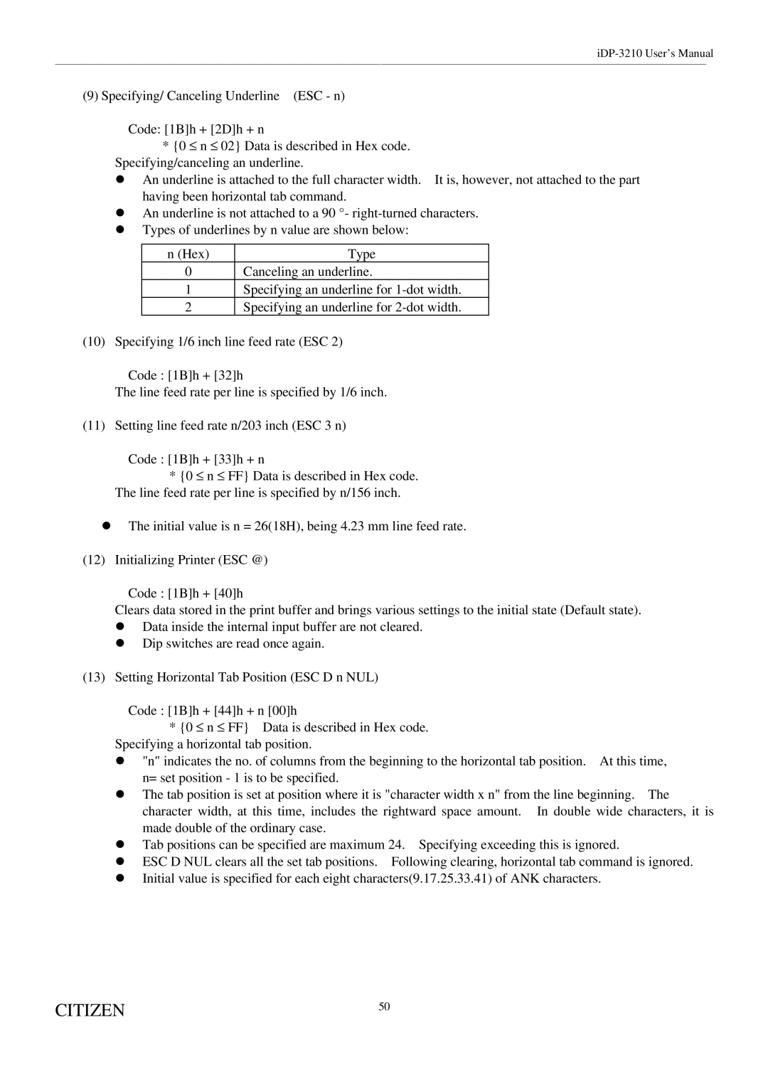 Citizen Systems iDP-3210 user manual Citizen 