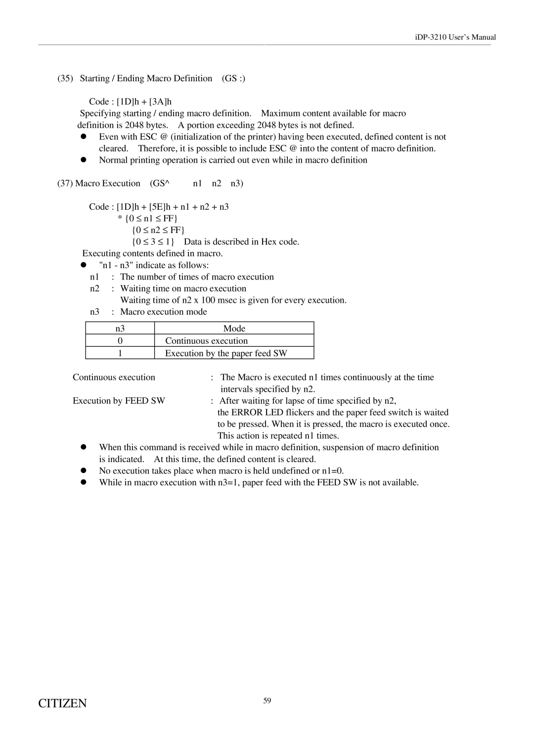 Citizen Systems iDP-3210 user manual This action is repeated n1 times 