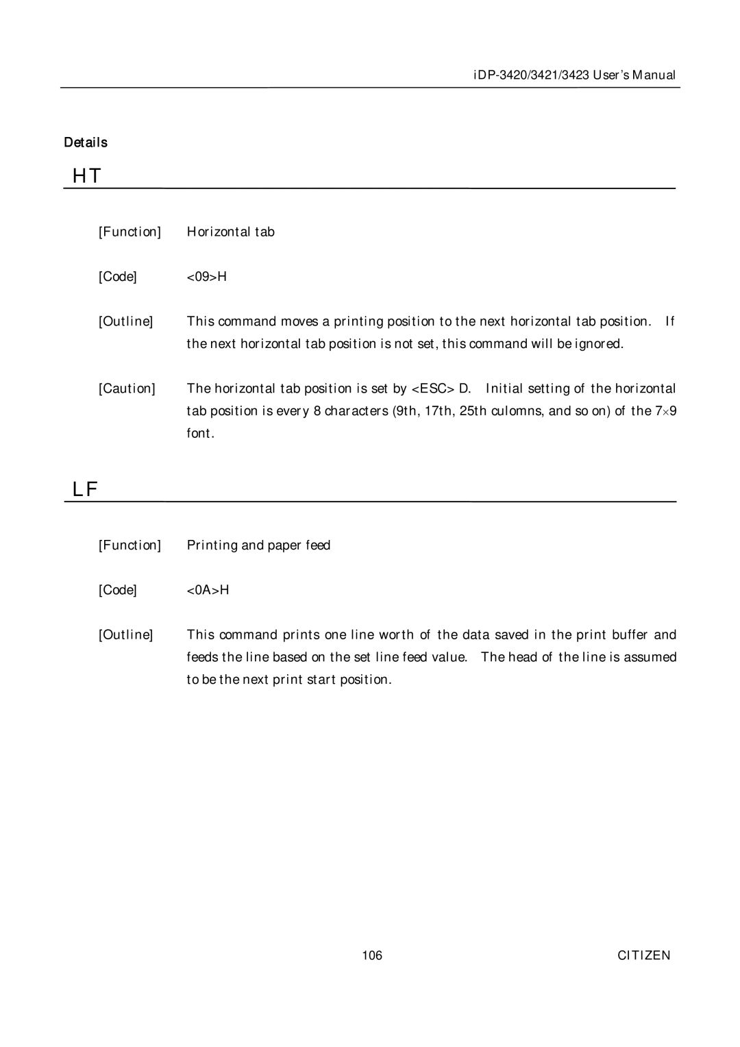 Citizen Systems iDP-3421, iDP-3420, iDP-3423 user manual 106 