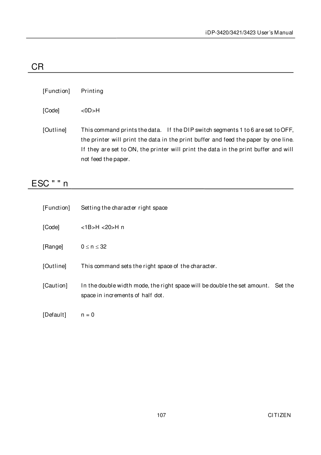 Citizen Systems iDP-3423, iDP-3420, iDP-3421 user manual 107 