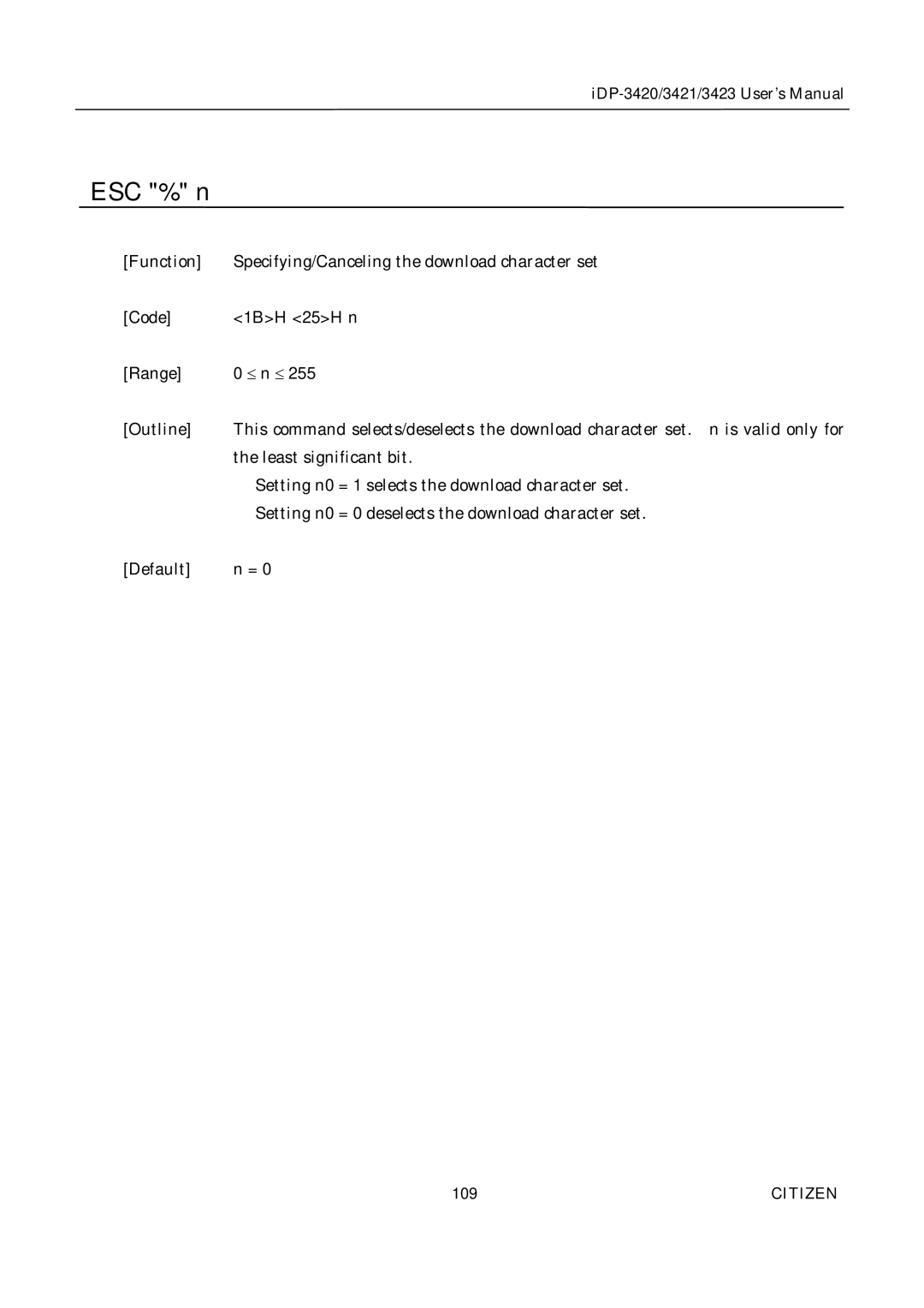 Citizen Systems iDP-3421, iDP-3420, iDP-3423 user manual 109 