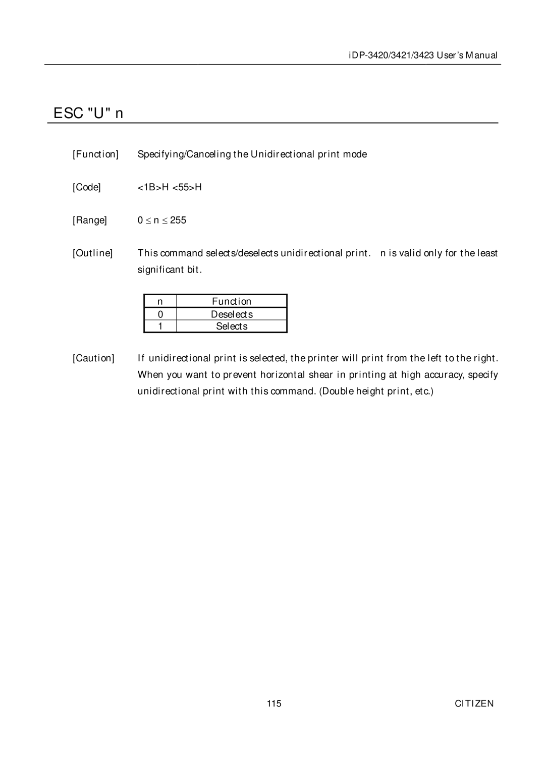 Citizen Systems iDP-3421, iDP-3420, iDP-3423 user manual 115 