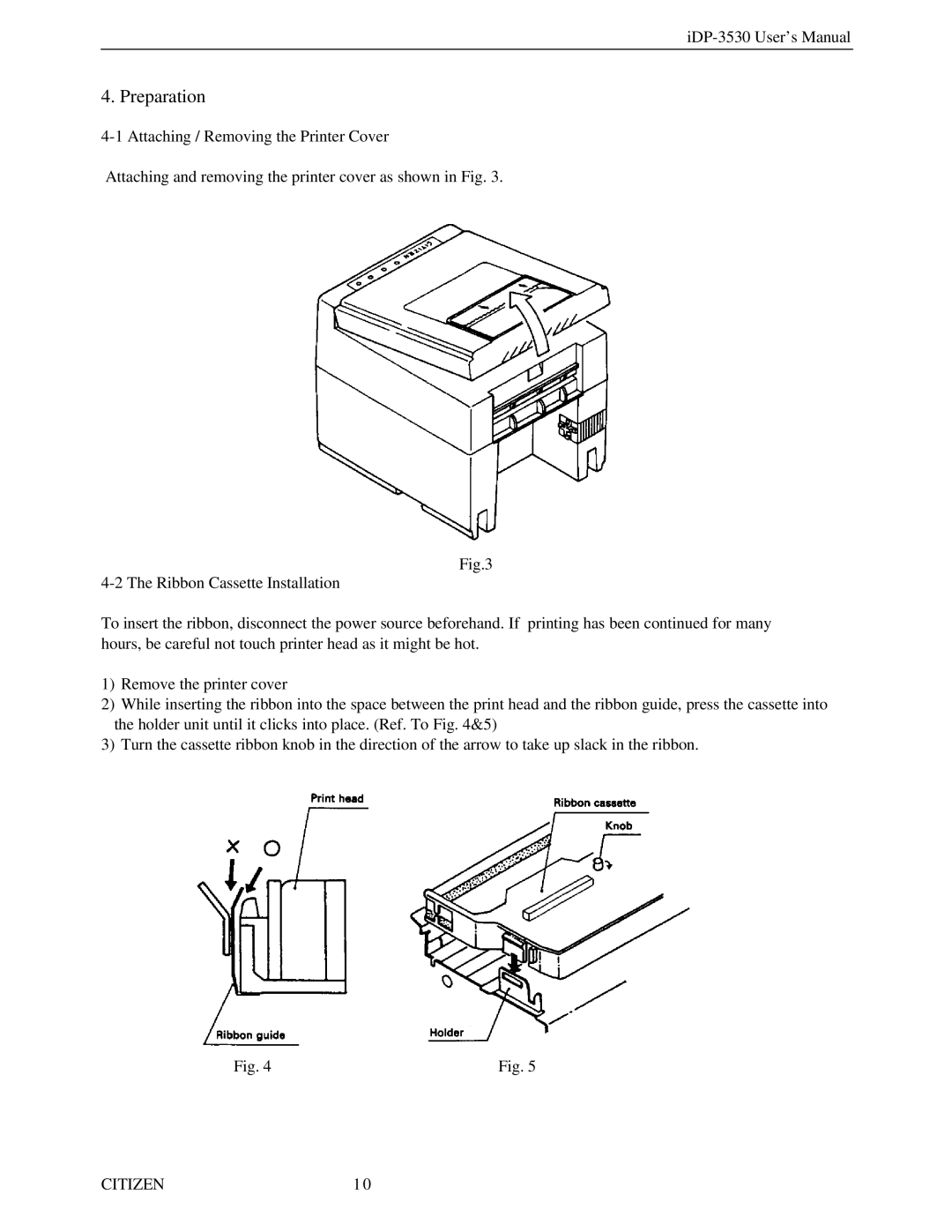 Citizen Systems iDP-3530 user manual Preparation 