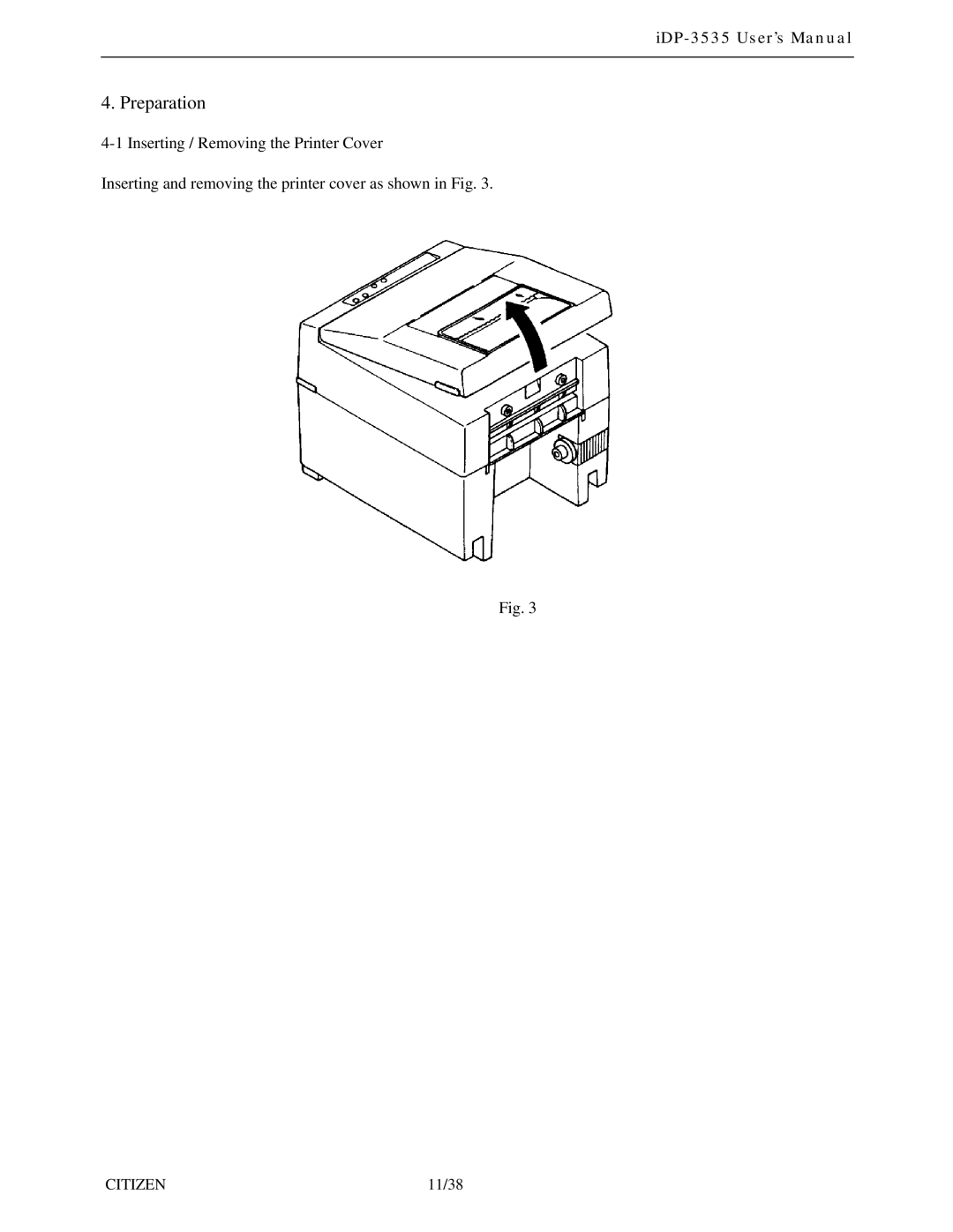 Citizen Systems iDP-3535 user manual Preparation 