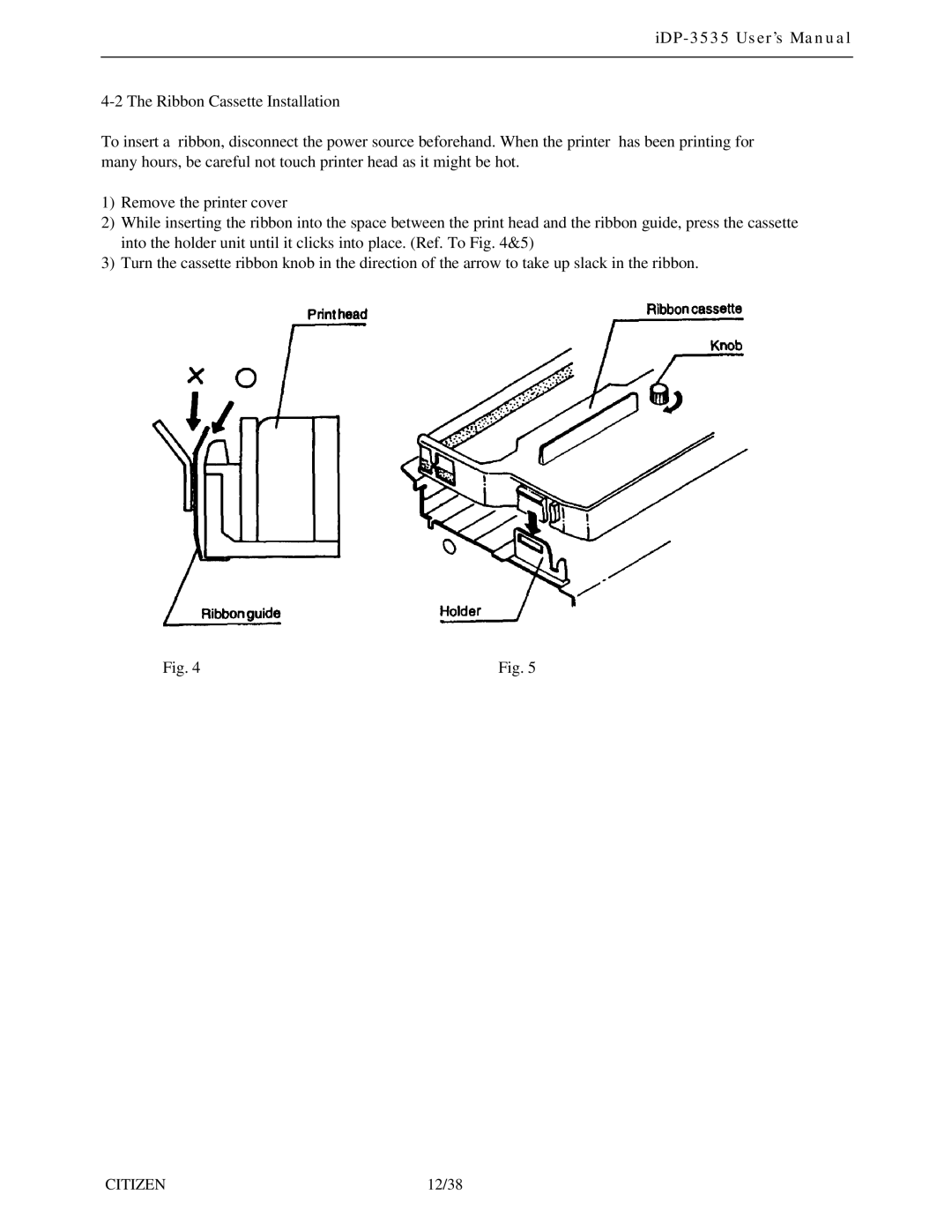 Citizen Systems iDP-3535 user manual 12/38 