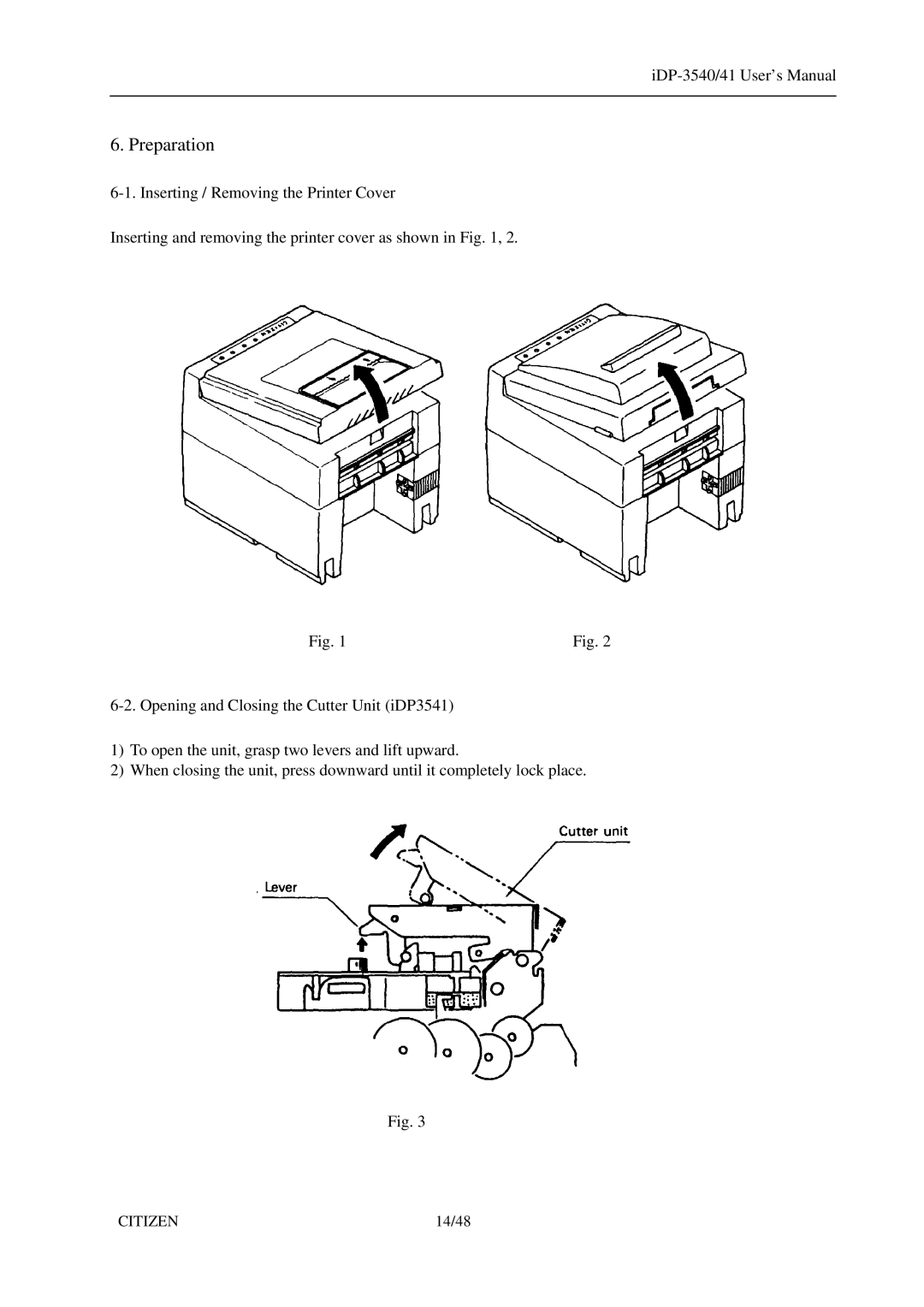 Citizen Systems iDP-3540, 3541 user manual Preparation 