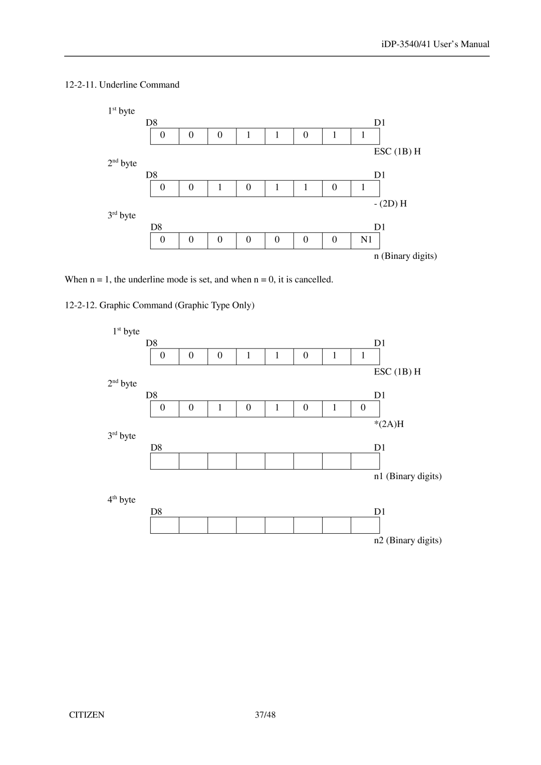 Citizen Systems 3541, iDP-3540 user manual 37/48 