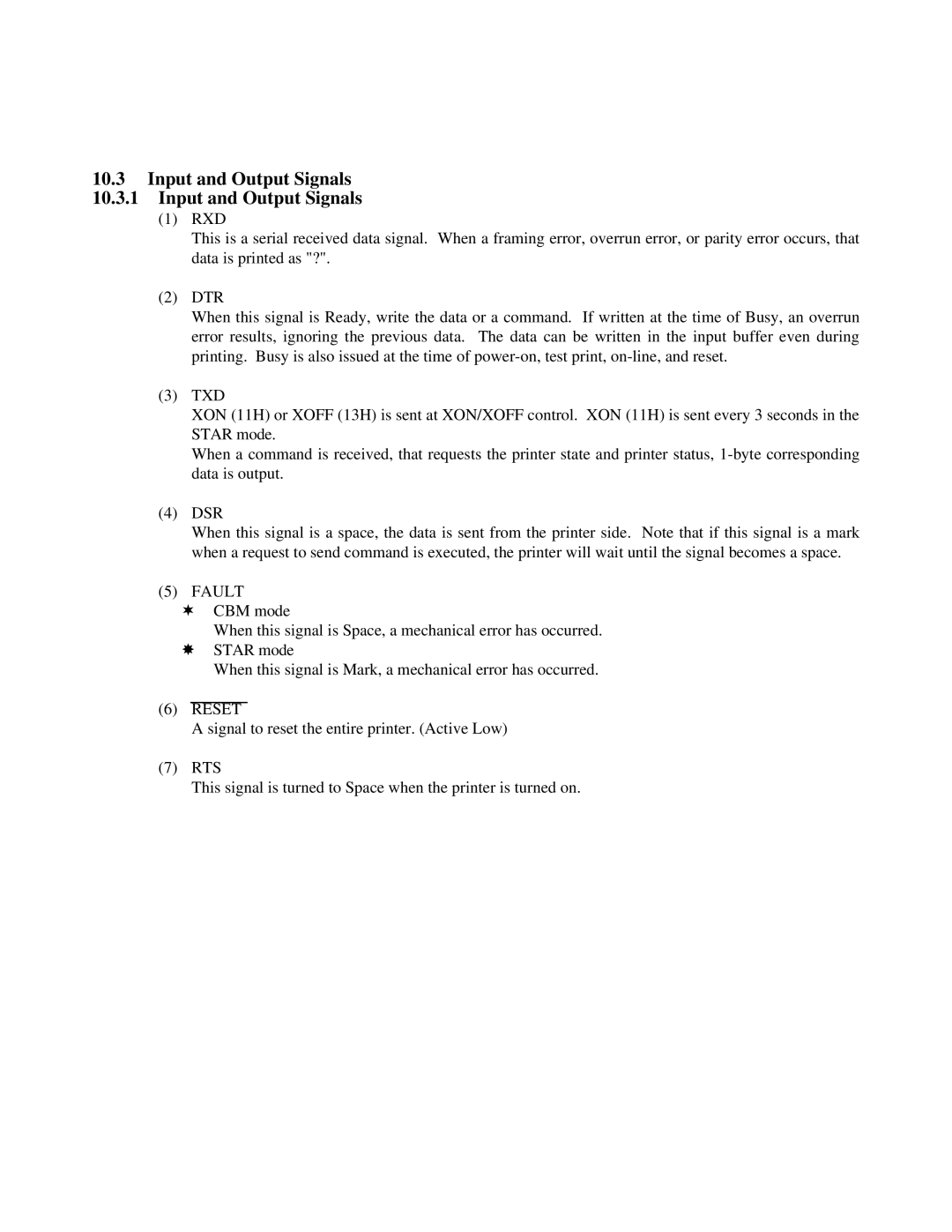 Citizen Systems iDP-3550, iDP-3551 user manual Input and Output Signals 