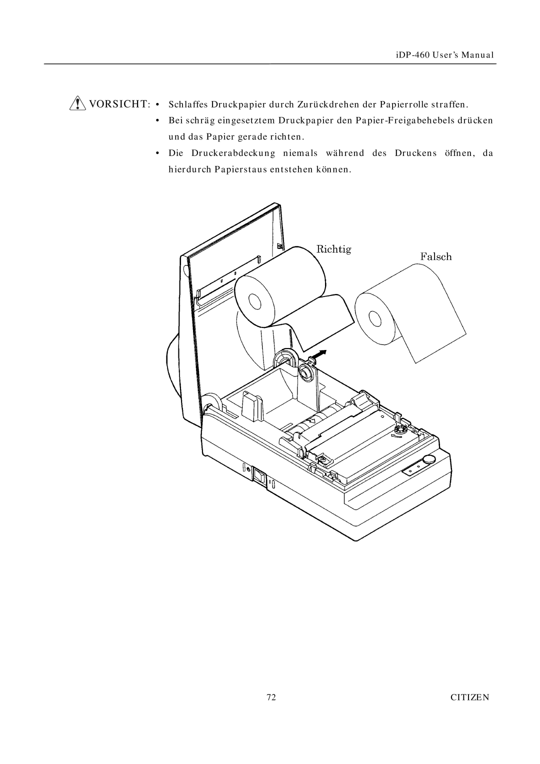 Citizen Systems iDP-460 user manual Citizen 