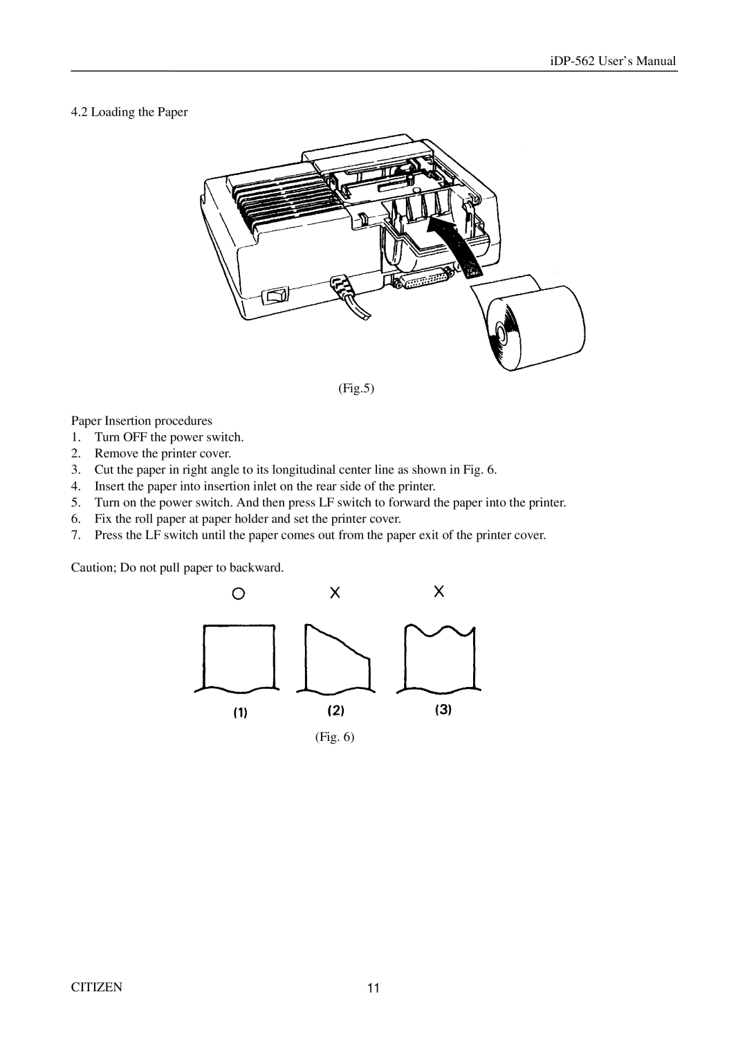 Citizen Systems iDP-562 user manual Citizen 