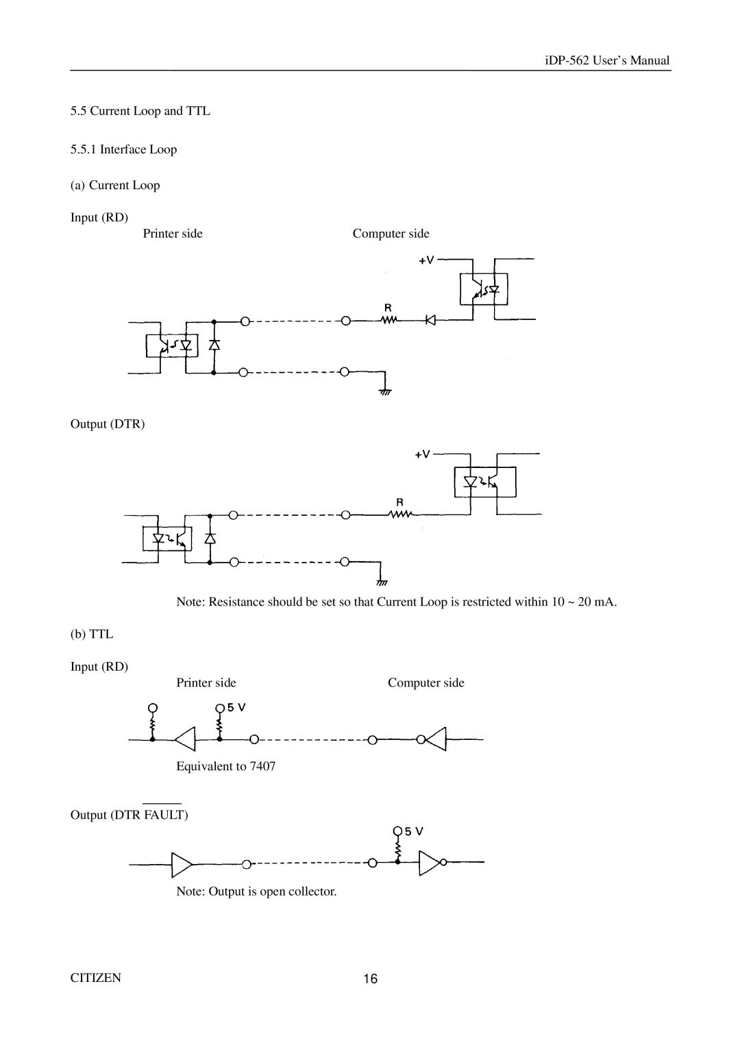 Citizen Systems iDP-562 user manual Citizen 